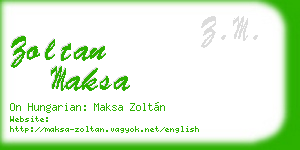 zoltan maksa business card